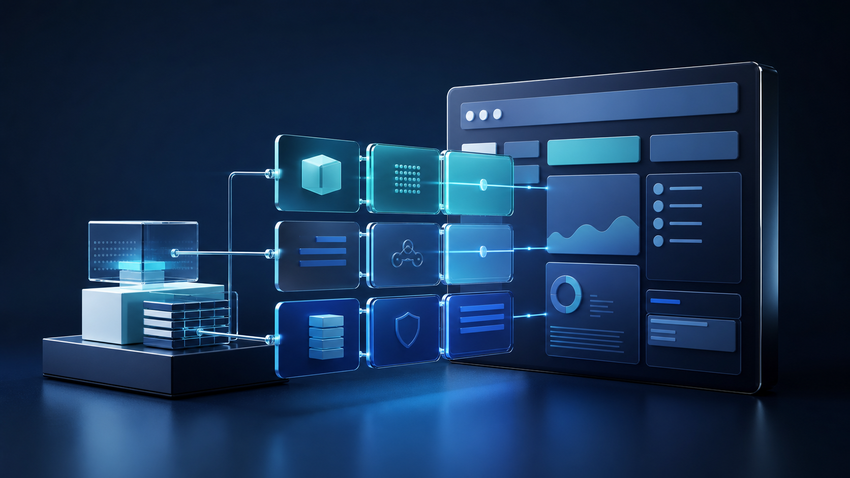 Modular software components connected to a digital application