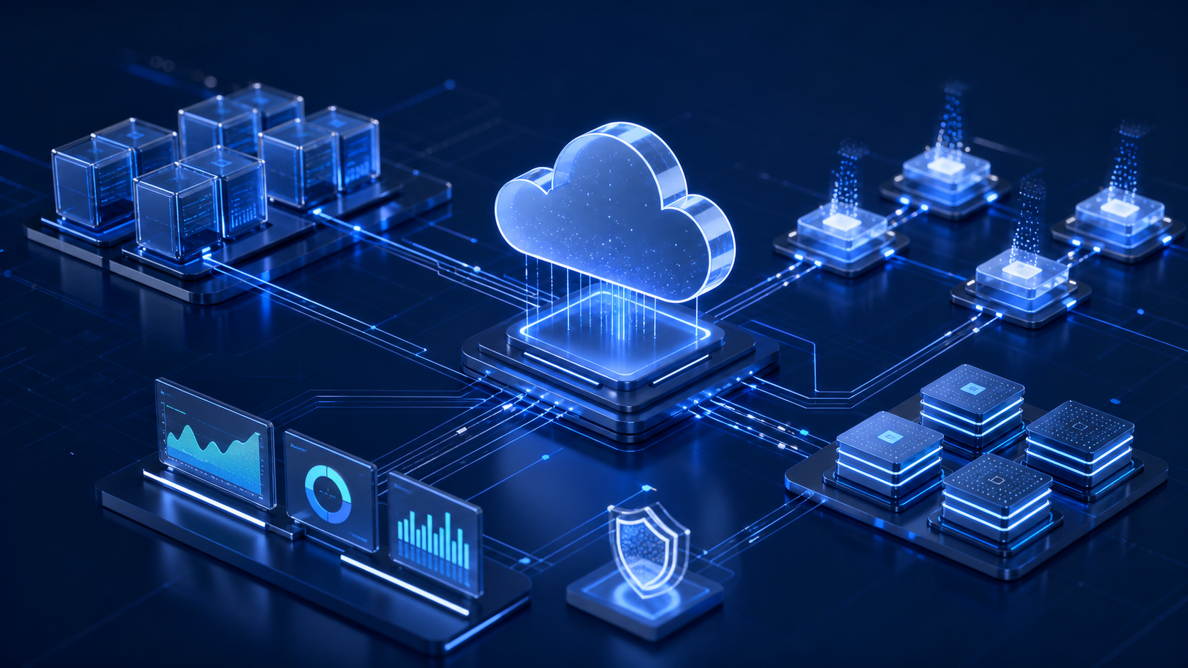 Scalable cloud architecture with connected application services