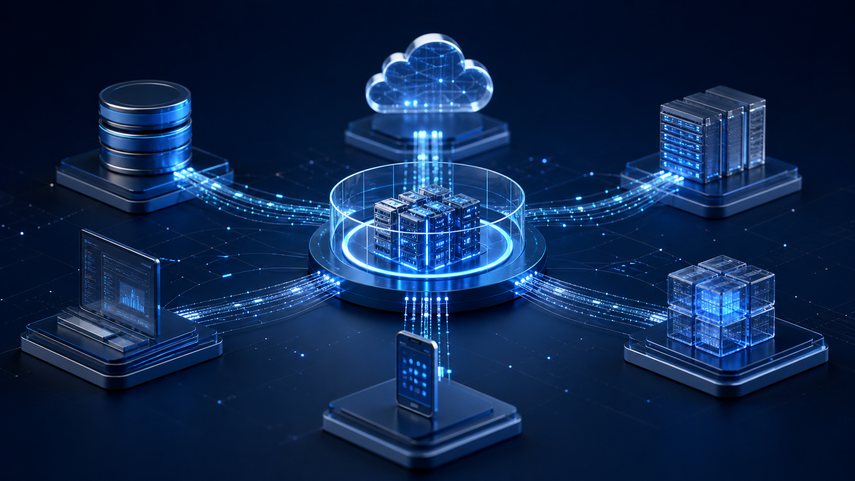 Central integration hub connecting cloud, data and application systems